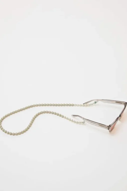 Brillenkette Silver Glasses Chain in Light Grey with Sage Thread