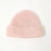 Brushed Mohair Beanie in Blush