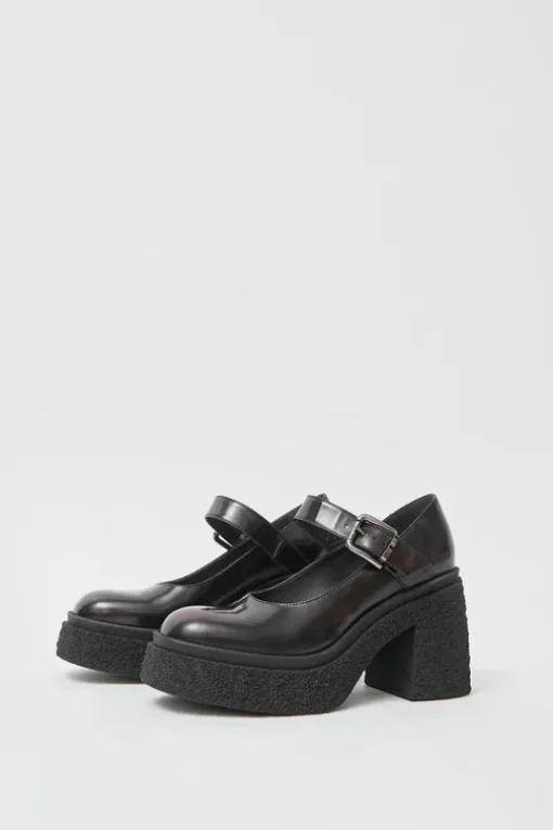 Brushed Platform Maryjane in Gradient Bordeaux