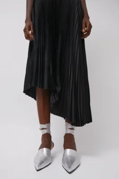 Byul Ribbon Mules in Silver