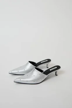 Byul Ribbon Mules in Silver
