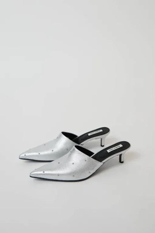 Byul Ribbon Mules in Silver