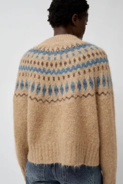 Cardiff Sweater in Camel and Blue
