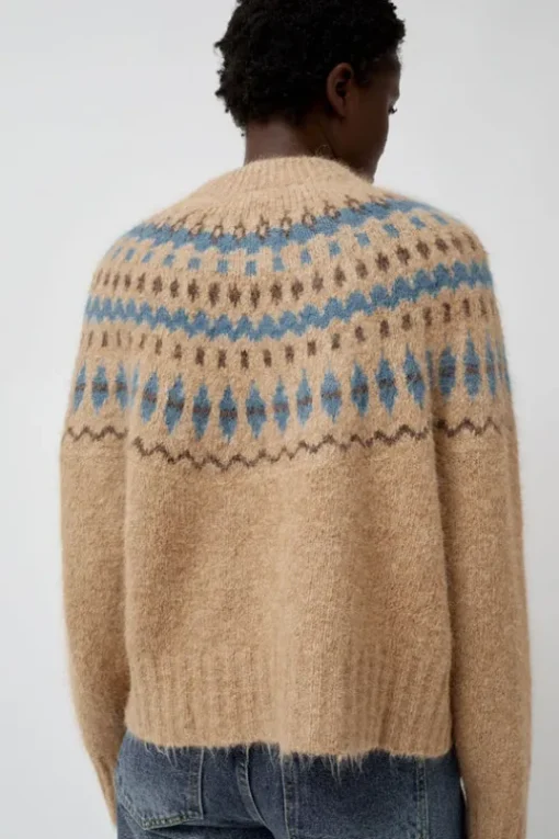 Cardiff Sweater in Camel and Blue