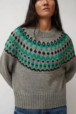 Cardiff Sweater in Grey and Green