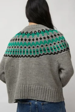 Cardiff Sweater in Grey and Green