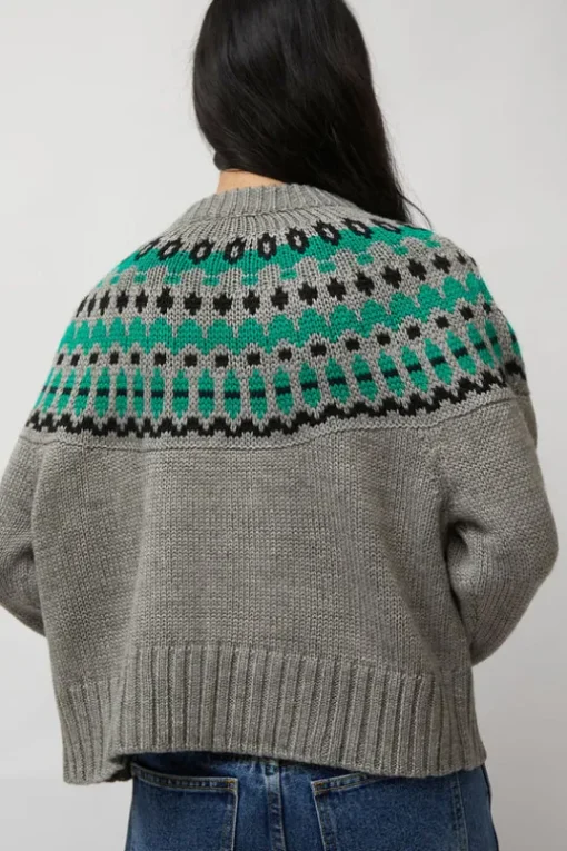 Cardiff Sweater in Grey and Green