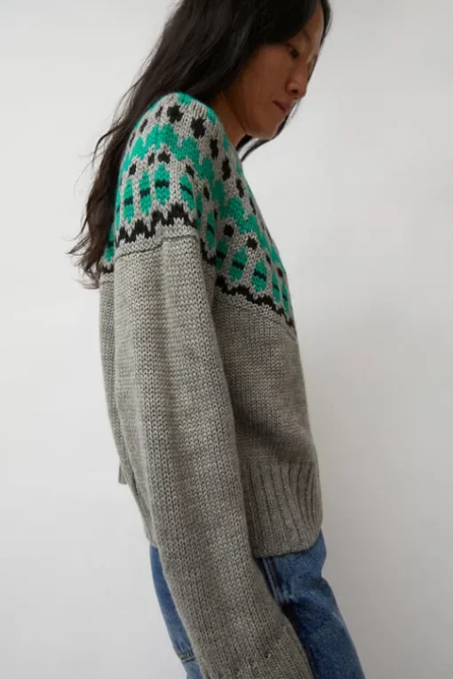 Cardiff Sweater in Grey and Green