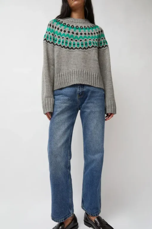 Cardiff Sweater in Grey and Green