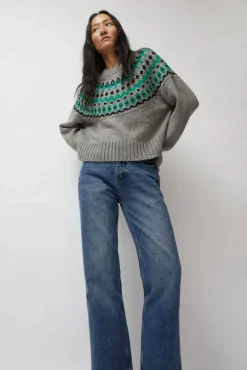 Cardiff Sweater in Grey and Green