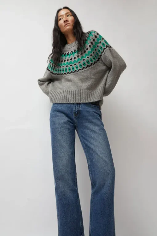 Cardiff Sweater in Grey and Green