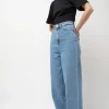 Carrot Leg Trousers in Classic Denim Blue