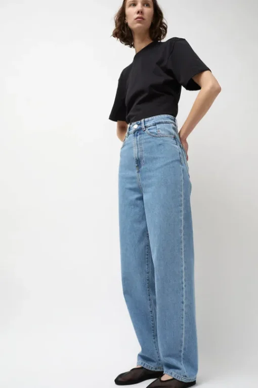 Carrot Leg Trousers in Classic Denim Blue