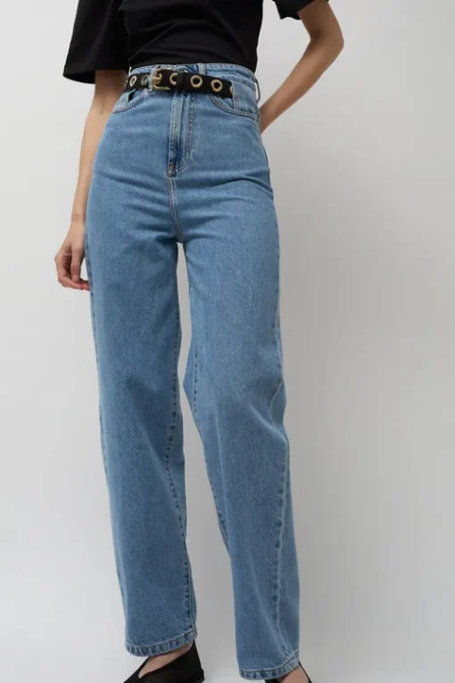 Carrot Leg Trousers in Classic Denim Blue