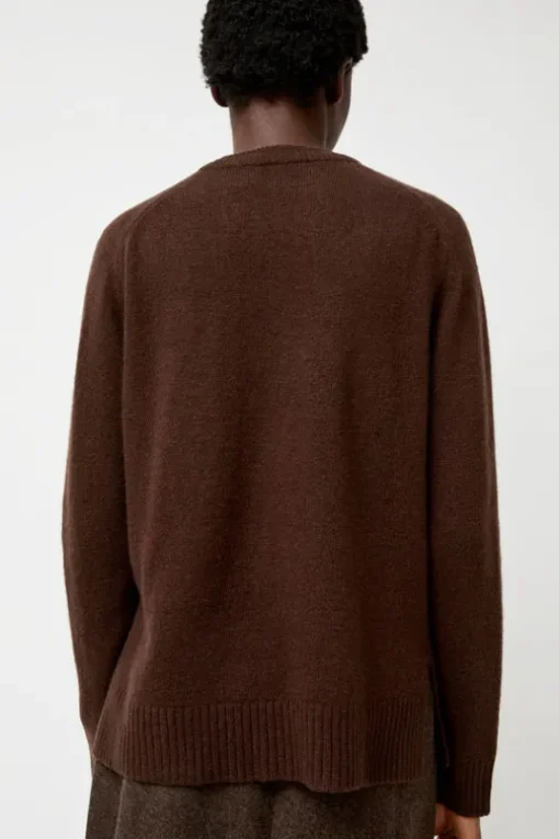 Cashmere Blend Crewneck Knit in Brown