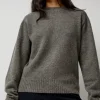 Cashmere Saddle Neck Sweater in Warm Grey
