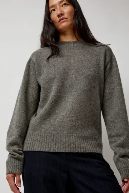Cashmere Saddle Neck Sweater in Warm Grey