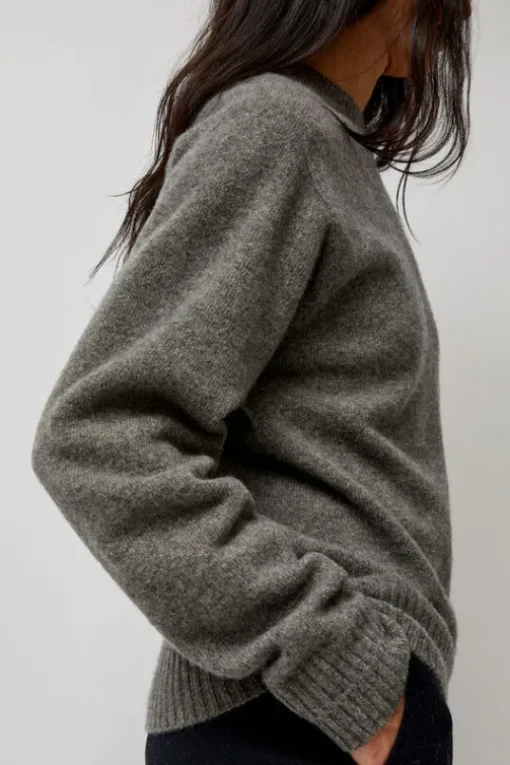 Cashmere Saddle Neck Sweater in Warm Grey