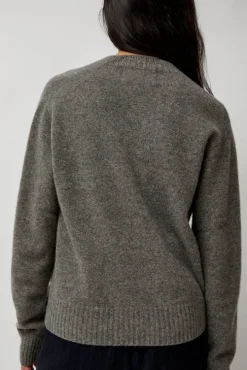 Cashmere Saddle Neck Sweater in Warm Grey