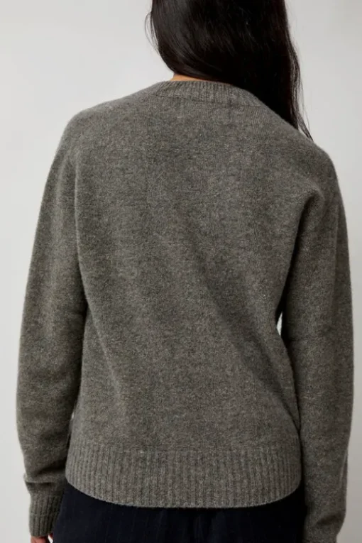 Cashmere Saddle Neck Sweater in Warm Grey