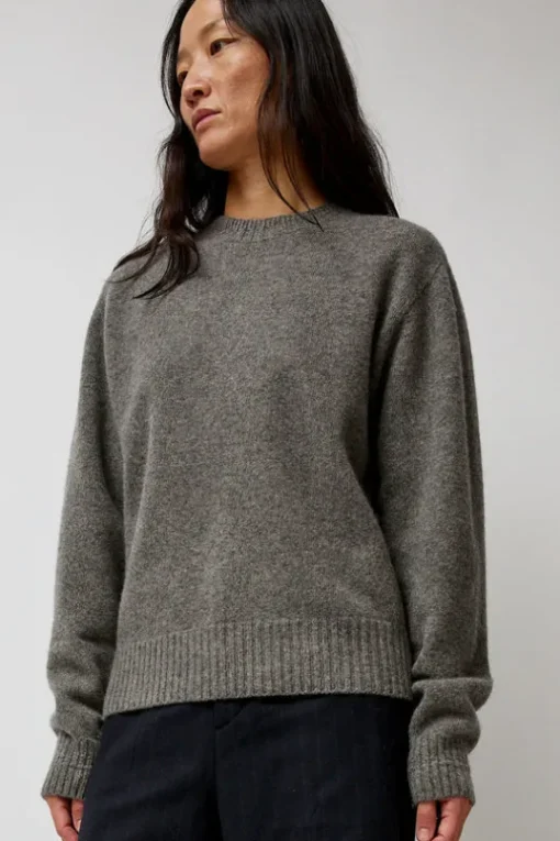 Cashmere Saddle Neck Sweater in Warm Grey