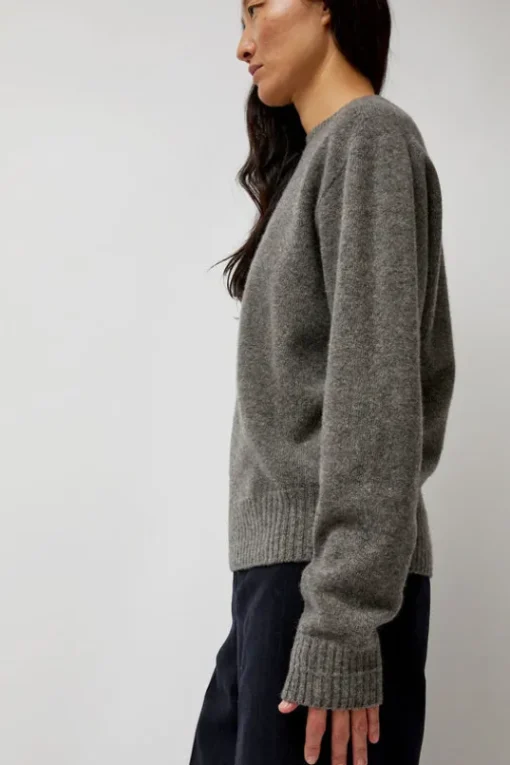 Cashmere Saddle Neck Sweater in Warm Grey