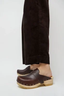 Charlotte Studded Clog on Low Base in Oxblood