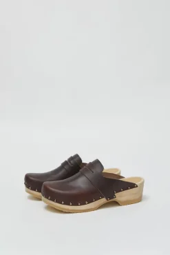 Charlotte Studded Clog on Low Base in Oxblood