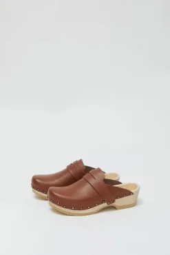 Charlotte Studded Clog on Low Base in British Tan