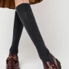 College Wool Ribbed Socks in Charcoal