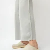 Contour Clog on Flat Base in Chalk Suede