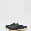 Contour Clog with Shearling on Flat Base in Indigo
