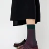 Contrast Stripe Viscose Socks in Grey with Fuchsia