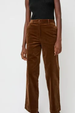 Corduroy Straight Pants in Brown