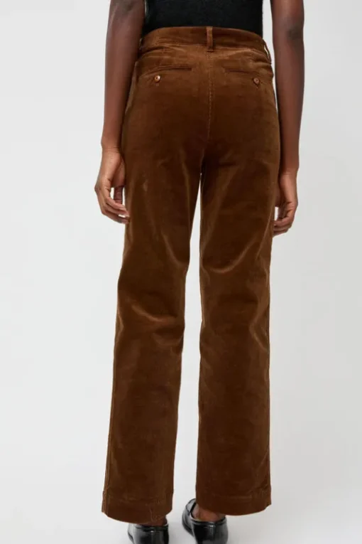 Corduroy Straight Pants in Brown