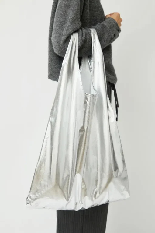Cotton and Silk Hobo Bag in Silver