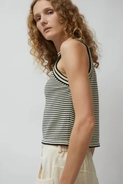 Cotton Striped Tank Top in Stripe