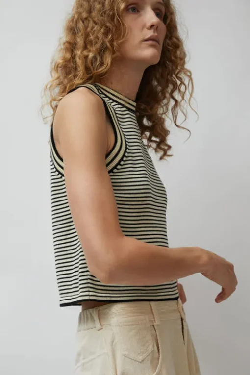 Cotton Striped Tank Top in Stripe