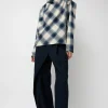 Cowl Wrap Long Shirt in Blue