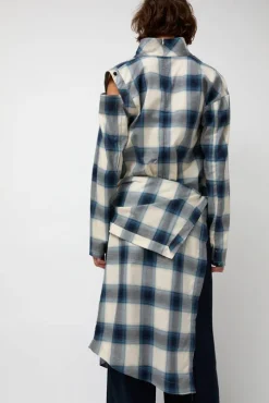 Cowl Wrap Long Shirt in Blue