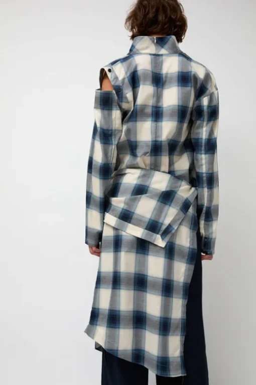 Cowl Wrap Long Shirt in Blue