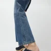 Dakota Shearling Clog on High Heel in Navy Suede and Night