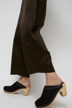 Dakota Shearling Clog on High Heel in Brindle