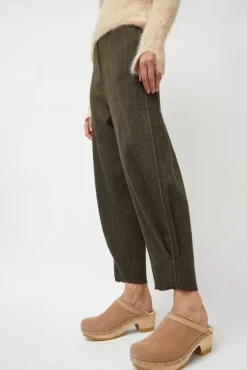 Dakota Shearling Clog on Mid Heel in Fawn Suede and Bone