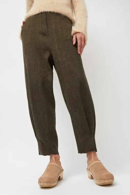 Dakota Shearling Clog on Mid Heel in Fawn Suede and Bone