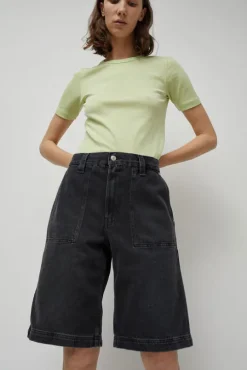 Denim Carpenter Shorts in Stone Black