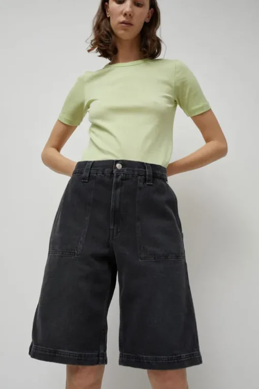 Denim Carpenter Shorts in Stone Black