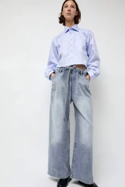 Denim Sharing Pants in Light Blue