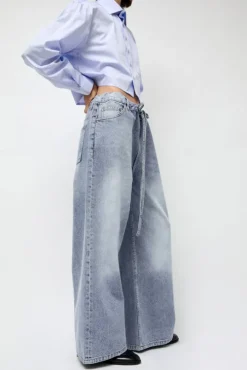 Denim Sharing Pants in Light Blue