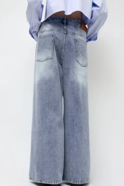 Denim Sharing Pants in Light Blue